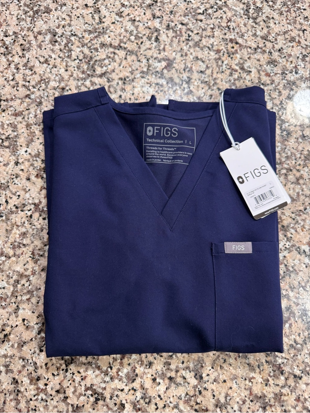 FIGS Catarina Scrub Top - Navy Blue Large